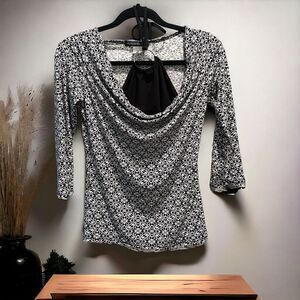 American City Wear Black/White Double Layer Blouse Size Md